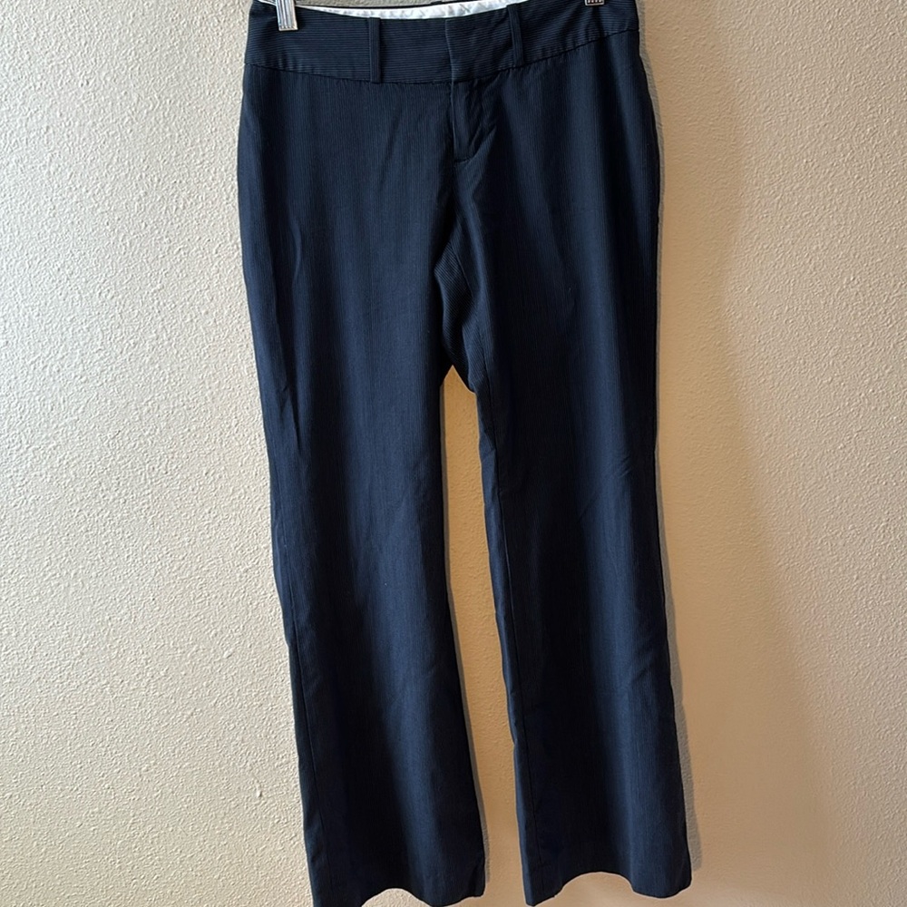 Banana Republic Jackson Fit Dress Pants Size 0 black Pinstriped Stretch Wool